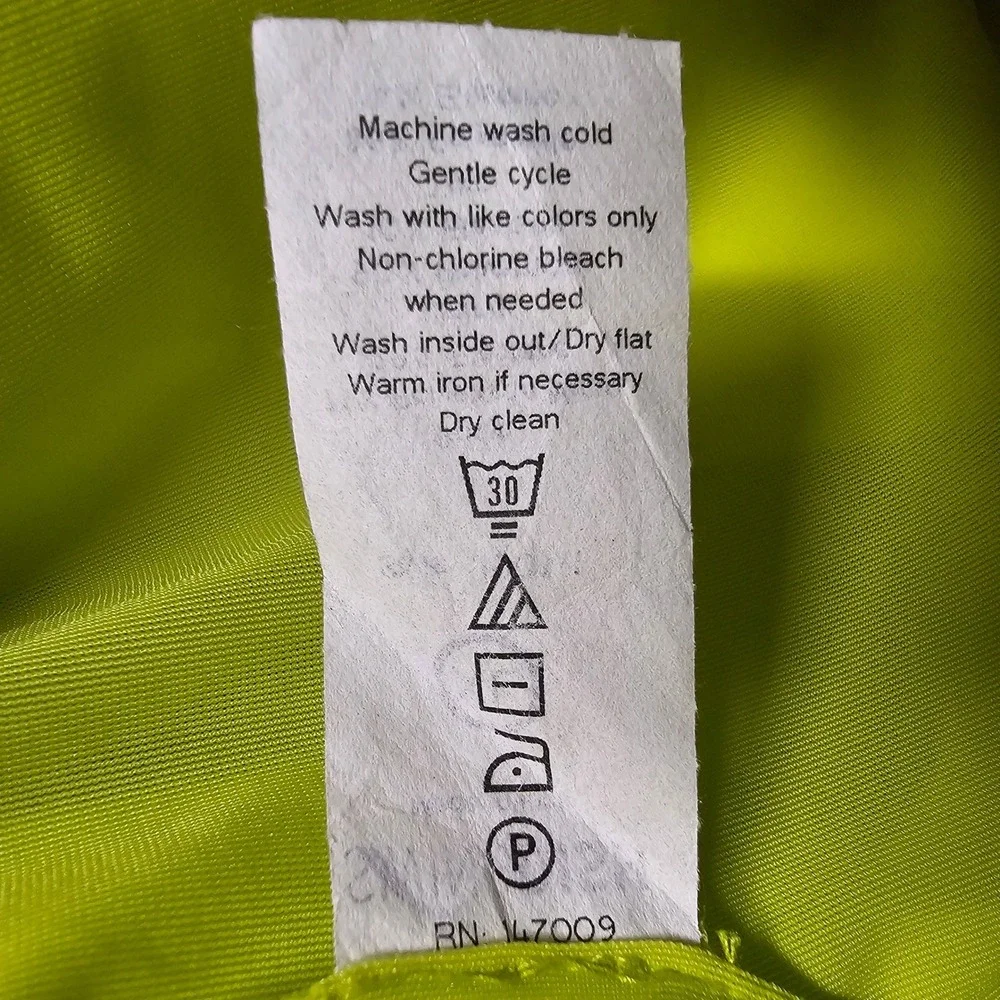 SwingDish Womens Golf‎ Jacket White Neon Yellow JOO1-01 Ruched Full Zip XL